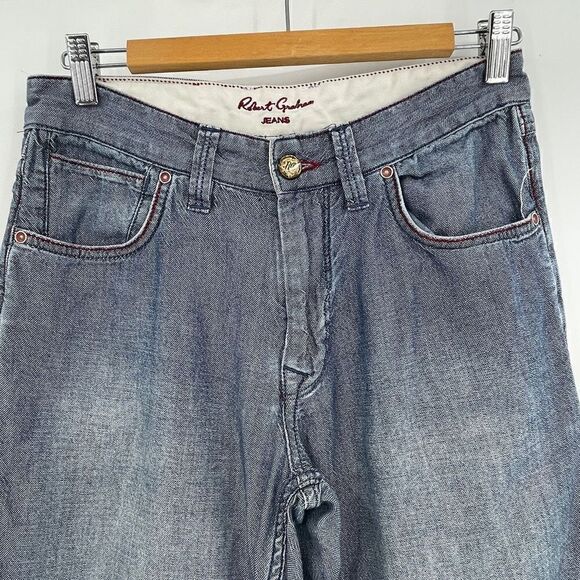 Robert Graham Blue Mid Rise Denim Straight Leg Jeans Size 30 - Picture 2 of 8